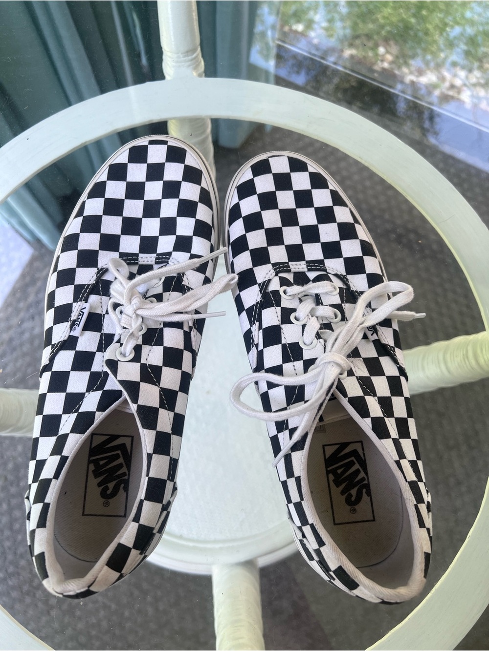 Vans Black & White Checkerboard Lace-Up Sneakers